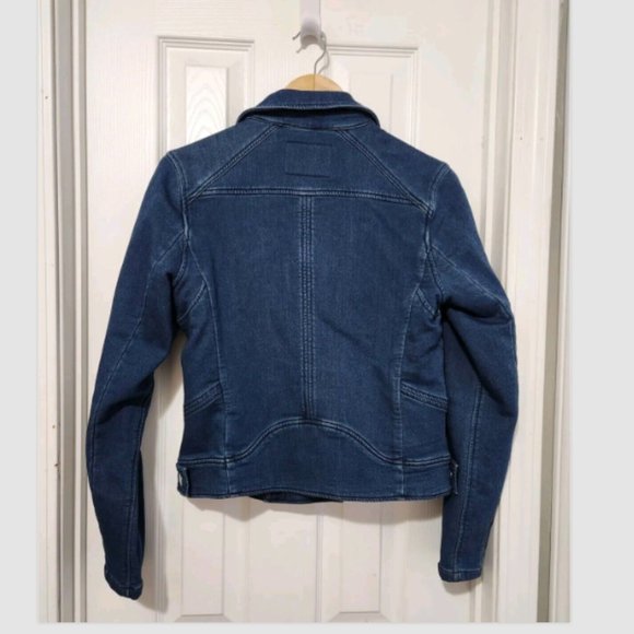 Blank NYC Hello Moto Jean Jacket Stretch Denim Motorcycle - Picture 5 of 11